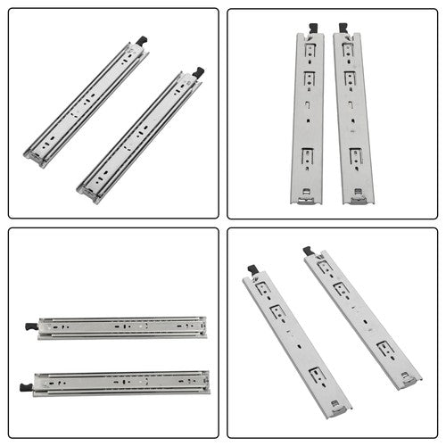 1 Pair of 14In Locking Drawer Slides Full Extension & Lock 150 lb Load Capacity