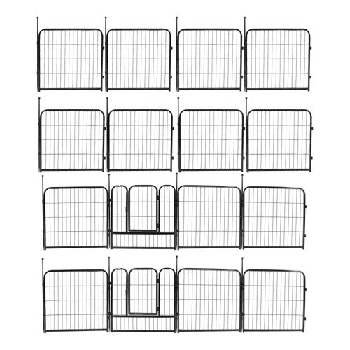 16 Panels 24x24 inch Dog Playpen Crate Fence Pet PlayPen Exercise Cage