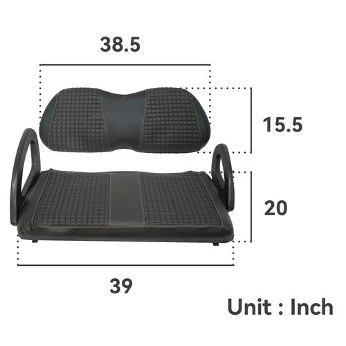 For Club Car Precedent Seat Cushion Black Golf Cart Diamond Seat Cover Kit