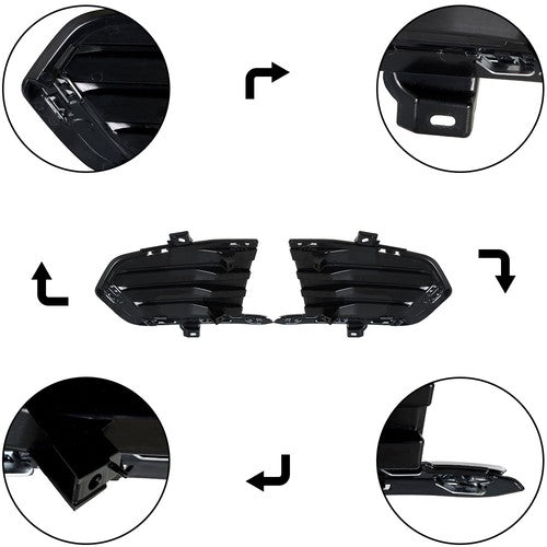 Front Fog Lamp Cover For Cadillac XT5 2017-2019 Black New Driver+Passenger Side