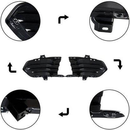 Front Fog Lamp Cover For Cadillac XT5 2017-2019 Black New Driver+Passenger Side