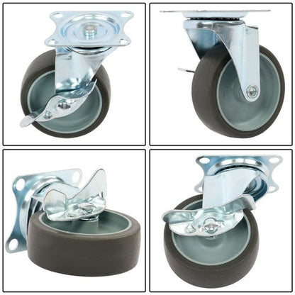 8 Pack 3 Inch Universal Caster Wheels Heavy Duty Casters with Side Brake Grey