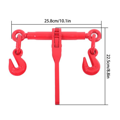 Red 1/4in-5/16in G70 7800lbs W/G70 Grab Hook Adjustable Chain Binders ×2 Steel