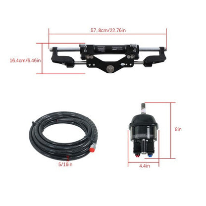 High Performance Hydraulic Steering Kit Single Outboard Engine 350HP Power