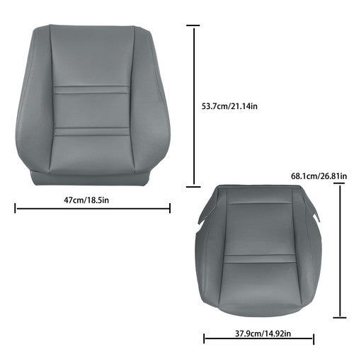 Leather FIT For Toyota Land Cruiser 1990-97 Driver & Passenger Seat Cover Gray