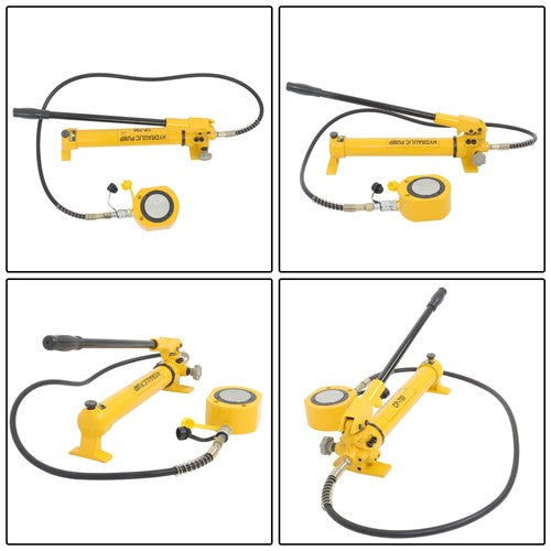 50T Low Profile Hydraulic Cylinder Jack Kit+CP-700 Manual Hydraulic Hand Pump