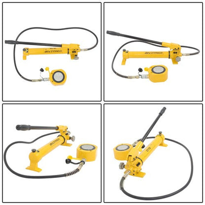 50T Low Profile Hydraulic Cylinder Jack Kit+CP-700 Manual Hydraulic Hand Pump