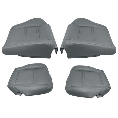 Leather FIT For Toyota Land Cruiser 1990-97 Driver & Passenger Seat Cover Gray