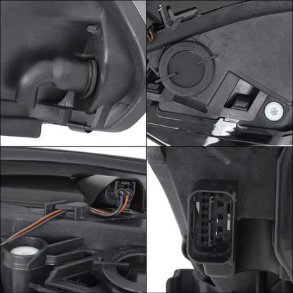 Right+Left Black Halogen Clear Headlight Assembly For BMW 528i 2008 2009 2010