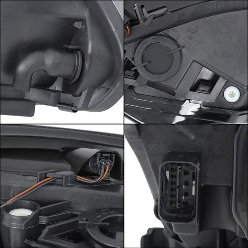 Right+Left Black Halogen Clear Headlight Assembly For BMW 528i 2008 2009 2010