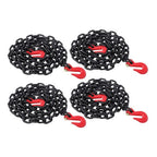 4PCS Binder Chain 3/8'' X 10' Grade 80 Transport Tow Chain Grab Hooks 7100 LBS