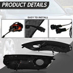 LED DRL Fog Lights Bezel Cover Lamp w/Wire harness switch For 2009-2012 Audi Q5