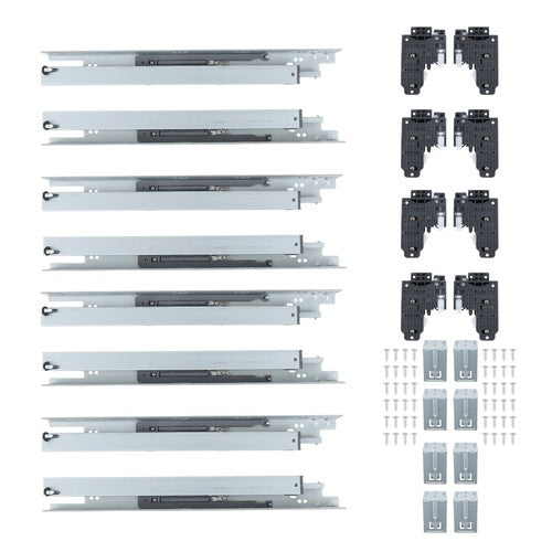 4Pair 18Inch Undermount Soft Close Drawer Slides with 3D Adjustable Lock Device