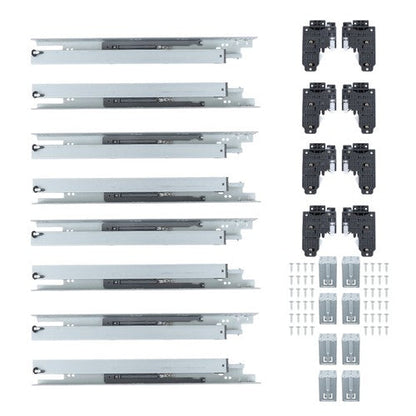 4Pair 18Inch Undermount Soft Close Drawer Slides with 3D Adjustable Lock Device
