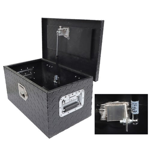 For Pickup Trailer Black Aluminum Diamond Plate 20"×12"×9.5" Tool Box w/Keys