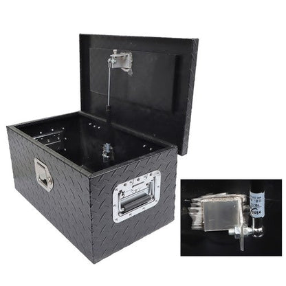 For Pickup Trailer Black Aluminum Diamond Plate 20"×12"×9.5" Tool Box w/Keys