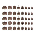 40 Pack 1/4 Inch 80 Grit Cylindrical Shape Sanding Wheels 8 Sizes Flap Wheel Set