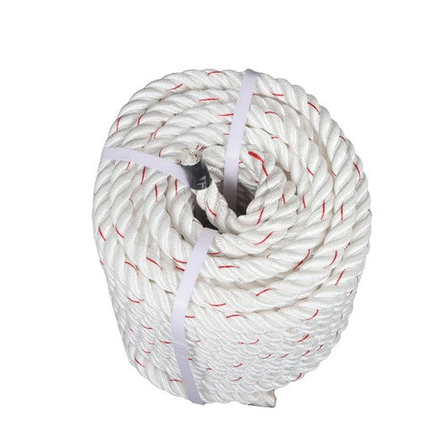3/4IN x120FT High Strength Braided Rope Breaking Strength 2038 Pounds White Red