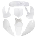 For Kawasaki KX 65 KLX 110 DRZ110 Suzuki RM65 Plastic Fender Fairing kit White