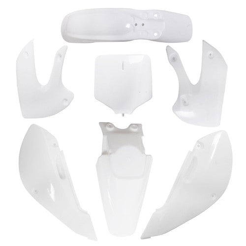 For Kawasaki KX 65 KLX 110 DRZ110 Suzuki RM65 Plastic Fender Fairing kit White