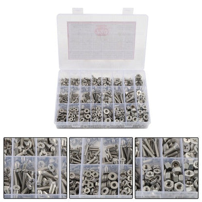 720pcs Nuts And Bolts Assortment Kit Machine Screws #6-32 #8-32 #10-24 #1/4-20