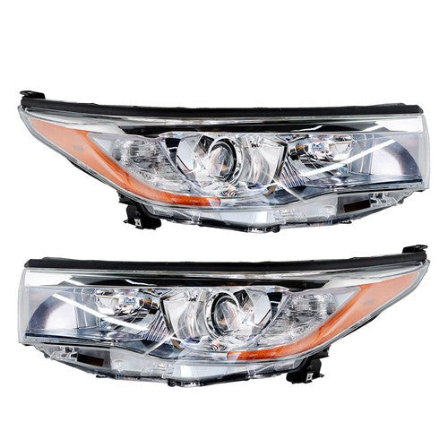 Left+Right Side Clear Front Headlights Headlamps For Toyota Highlander 2014-2016