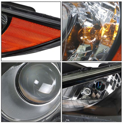 Black Headlights Headlamps Housing Right&Left Side For Hyundai Sonata 2011-2014