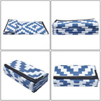Waterproof Plastic Foldable Rug 8x10FT Outdoor Carpet Navy Blue White