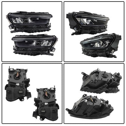 For Grand Cherokee 2021-2024 (w/o Animation & Leveling) Pair Headlamps LED Black