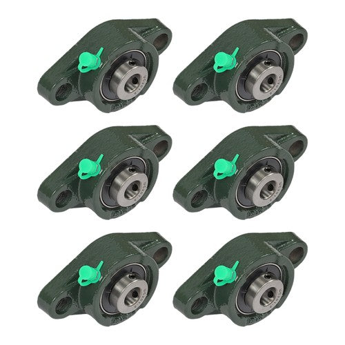 6PCS UCP201-8 Pillow Block Bearing 1/2"Bore 2 Bolt Cast Iron Base Self Alignment