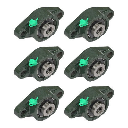 6PCS UCP201-8 Pillow Block Bearing 1/2"Bore 2 Bolt Cast Iron Base Self Alignment