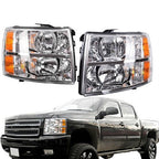 Left+Right Side Headlights For Chevy Silverado1500 2500 3500 2007-2014 Headlamps