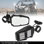 UTV Rear View Side Mirrors W/ LED Spot Lights For Polaris RZR 900 1000