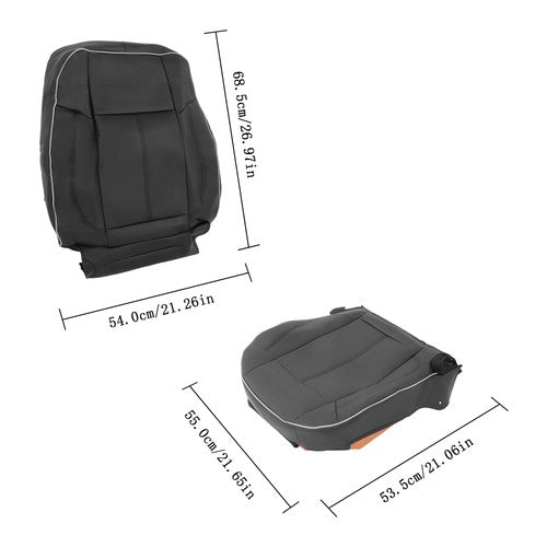 NEW For Hummer H3 2006-10 Driver Seat Cover Cushion+Backrest Black Leather