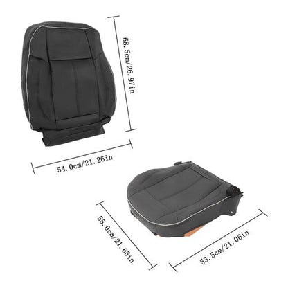 NEW For Hummer H3 2006-10 Driver Seat Cover Cushion+Backrest Black Leather