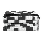 Outdoor Rug Outdoor Indoor RV Mat Carpet For Patio Backyard Black & White 6x9 ft