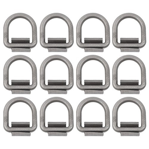 1/2 Inch Heavy Duty Weld-On Forged D Ring Fracture Strength 12,000lbs (12 Pack)