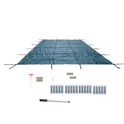 WaterWarden Solid Vinyl Pool Safety Cover – Fits 12' x 24' Rectangle Pool