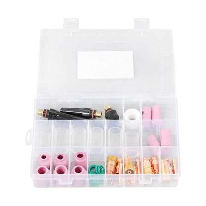 49Pcs #10 Pyrex Glass Kit TIG Torch Short Tube Gas Lens for WP-17/18/26
