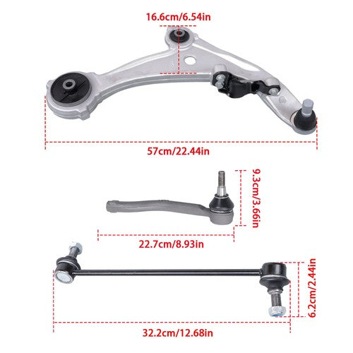 For Nissan Altima 2007-2013 Suspension Kit Lower Control Arms Sway Bar Tie Rod