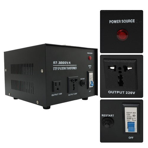 3000W Step Up/Down 220V-110V /110V-220V Voltage Converter Transformer New