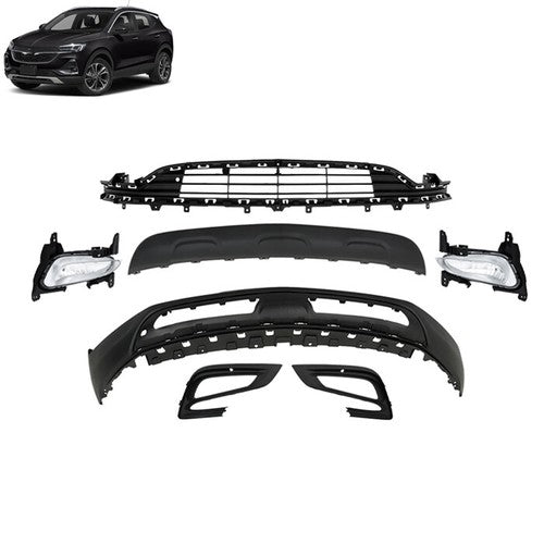 Black Plastic Front Bumper Complete With Grills For Buick Encore 2017-2022 New