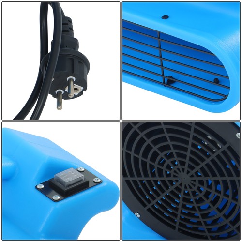Powerful 1/2HP 2200CFM 15ft 2-Position Carpet Dryer - Blue Fan