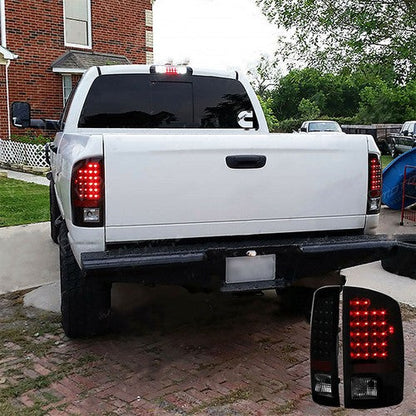 Smoked Black LED Tail Light Lamp One Pair Fit For Dodge Ram 1500 2500 3500 02-06