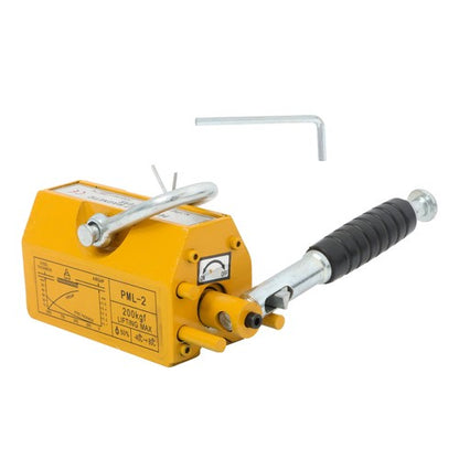 440lbs/200kg Permanent Magnetic Lifter 2.5 Safety Factor Lifting Magnet Yellow