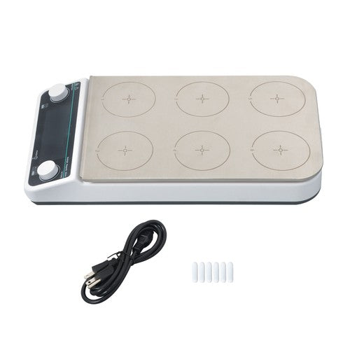 6x500ml 6 Magnetic Heating Stirrer Multi-Position Magnetic 120℃/248℉ 50-1200RPM
