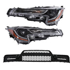Black For Toyota Corolla 2023-2024 Pair LED Clear Headlights&Front Lower Grill