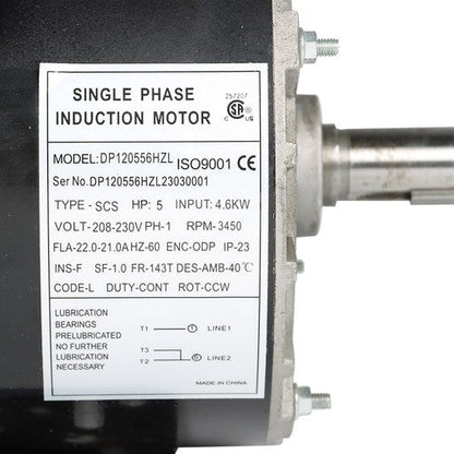 5HP ODP Compressor Duty Electric Motor 1Phase 3450RPM 56HZ Frame 7/8" Shaft 230V