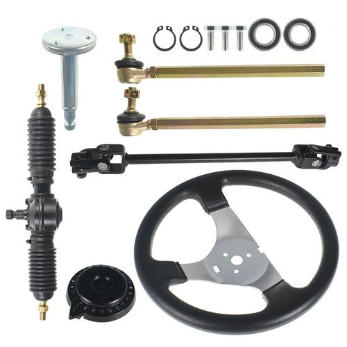 110cc Steering Wheel Assembly & Gear Rack Pinion Fit For Go Kart Quad Parts New