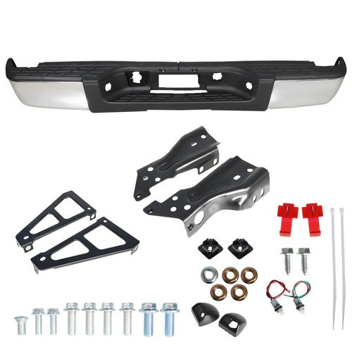 Chrome Steel Rear Bumper Fit For Chevy Silverado GMC Sierra 1500 07-13 Pickup
